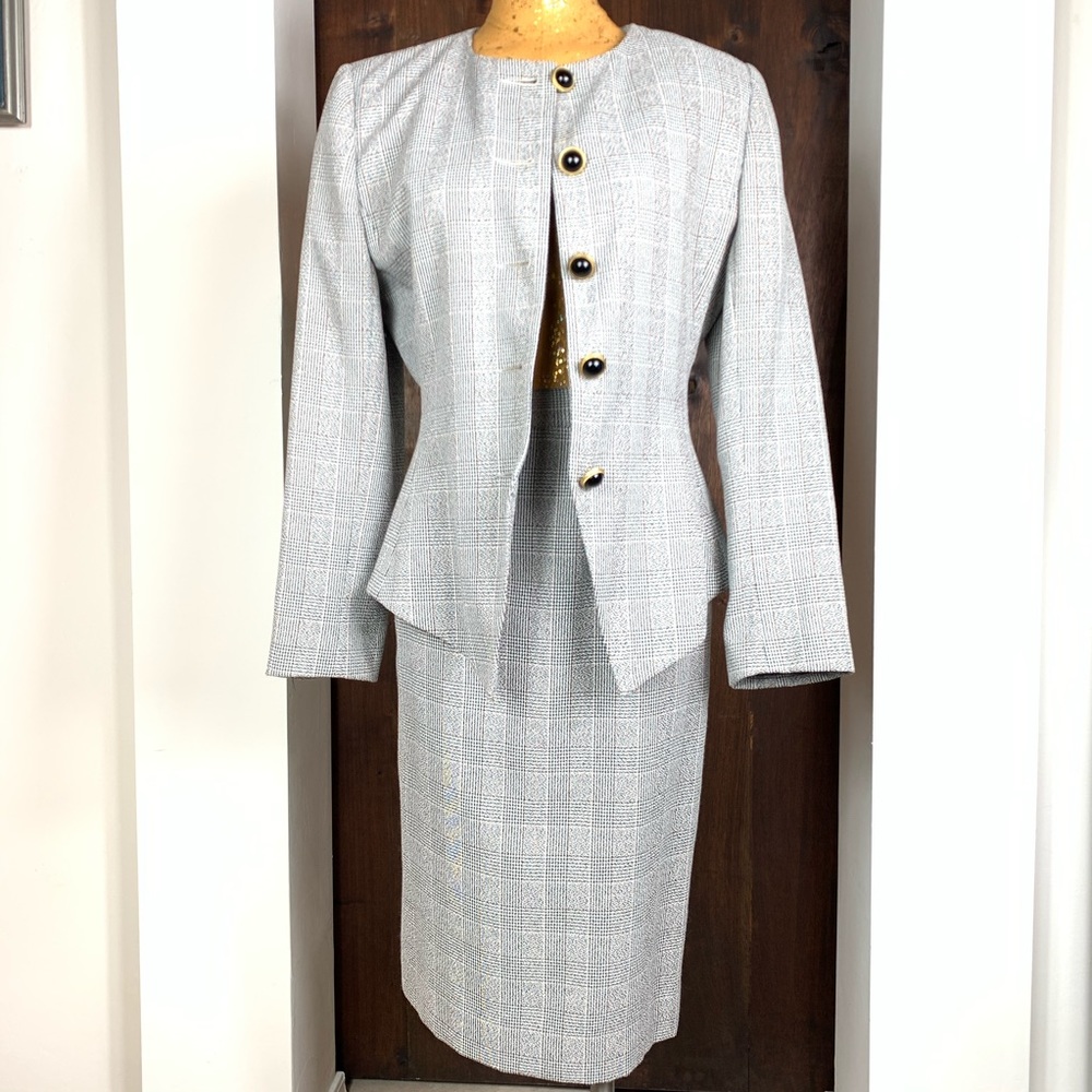 E.R GERARD Vintage Plaid Skirt Suit Size 10